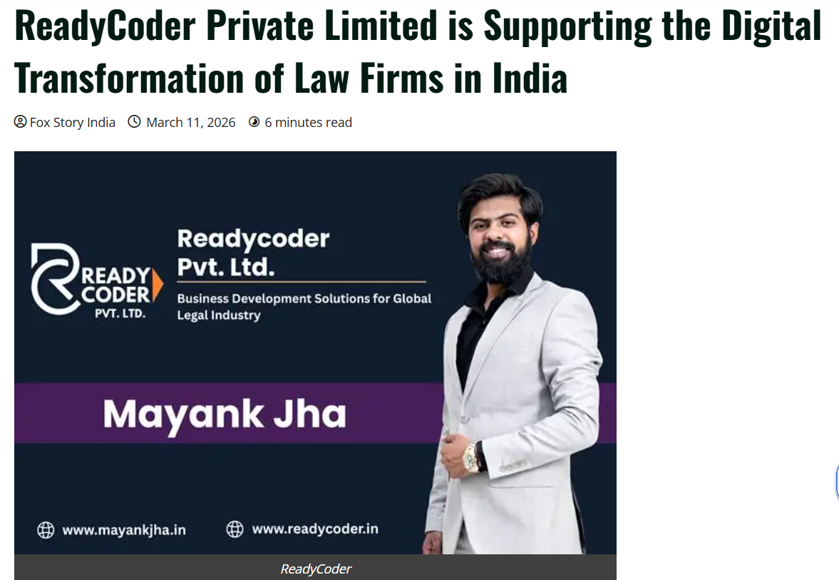 ReadyCoder Private Limited supporting the digital transformation of law firms in India
